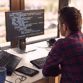 Person writing code