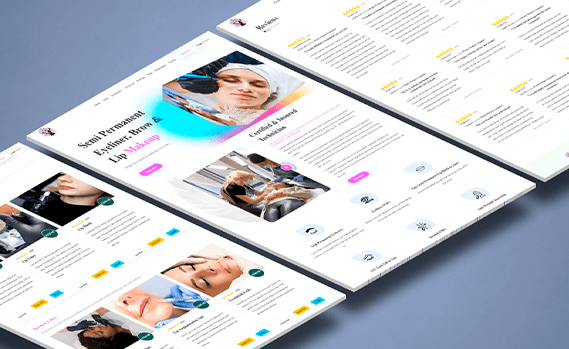 Website mockup for Pretty Perfect Cosmetics website