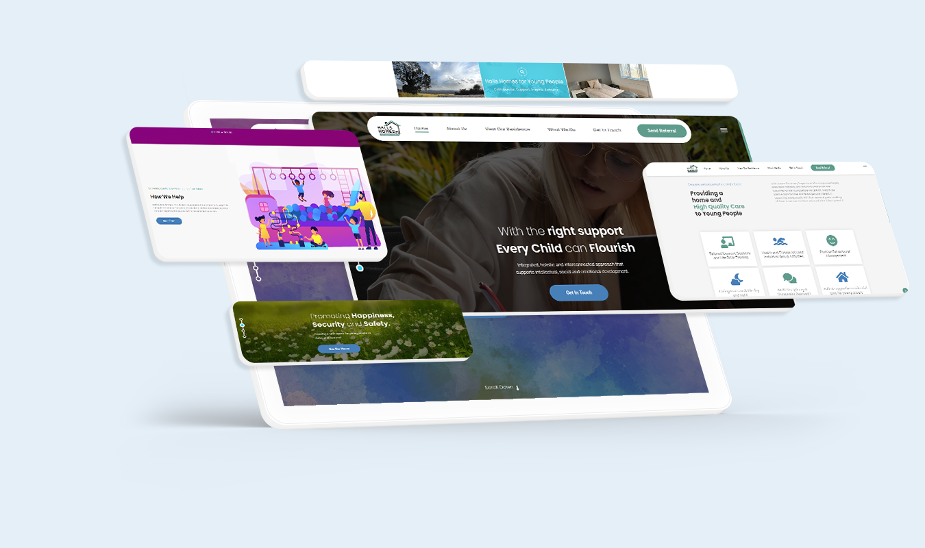 Halls Homes for Young People website design